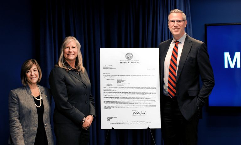 Treasurer Frerichs at Enhanced Money Match press conference