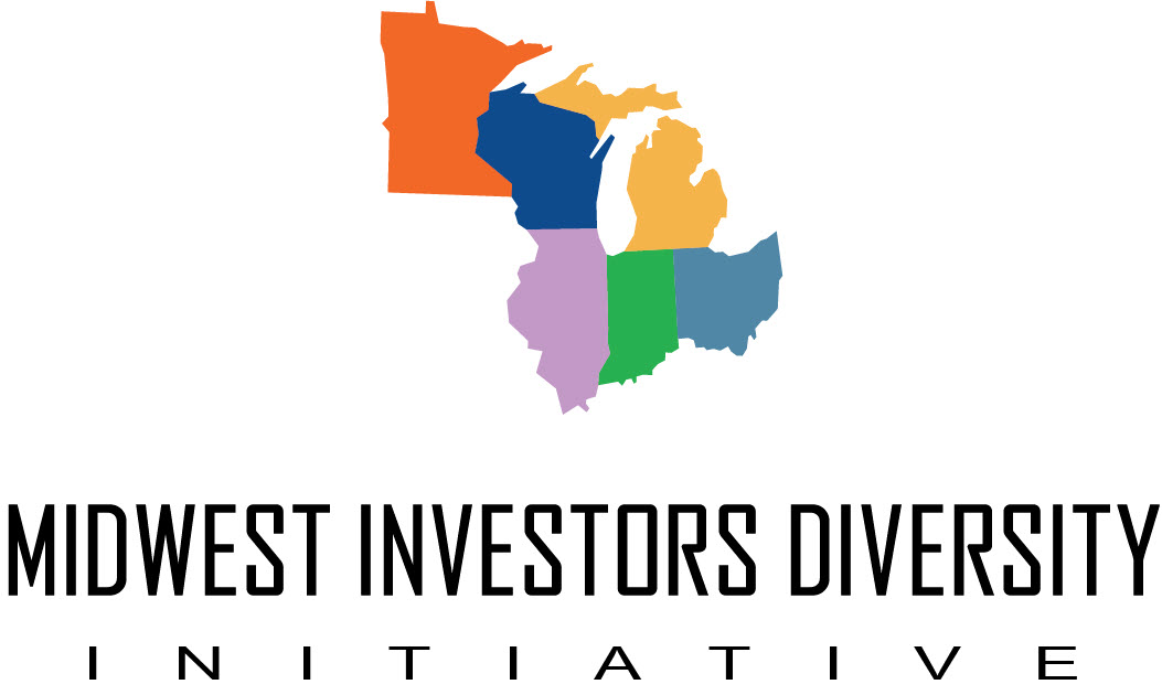image of the midwest states with the text Midwest Investors Diversity initative